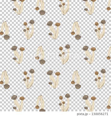 散落的碎白玉菇無縫圖案背景插圖 138856271