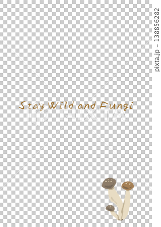 ぶなしめじの縦型メニュー・カードテンプレート 138856282