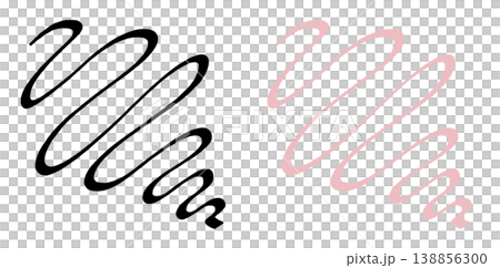This is a curved hand-drawn illustration. 138856300
