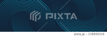 Modern digital abstract blue background with circular lines. Geometric stripe line art design for poster, brochure, cover, website, header, web banner, presentation Modern digital abstract blue background with circular lines. Geometric stripe line art design for poster, brochure, cover, website, header, web banner, presentation 138856328