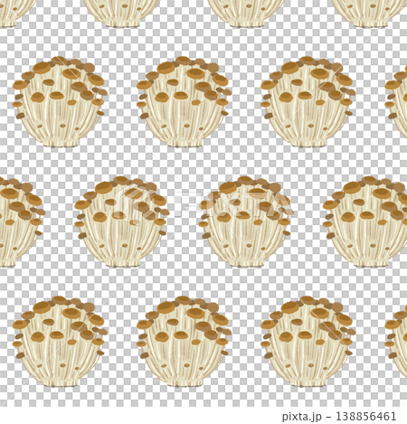 ブラウンエノキのシームレスパターン背景イラスト（整列） 138856461