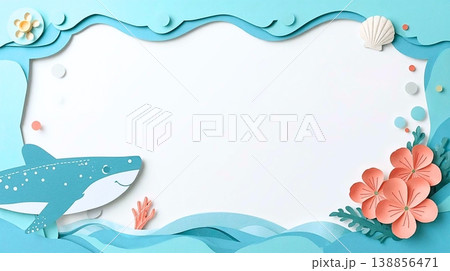 子供向けの海クラフト背景素材 138856471