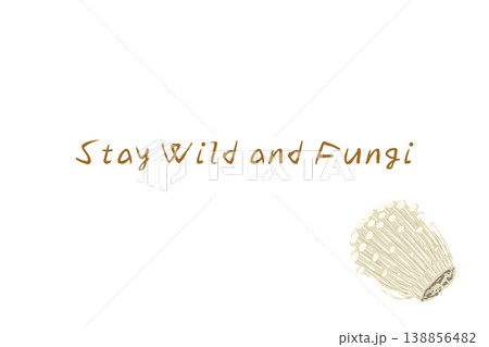 エノキ（根元）の横型メッセージカードテンプレート 138856482