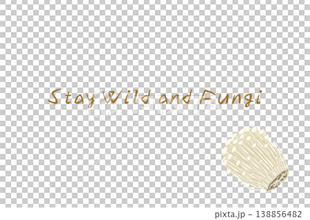 エノキ（根元）の横型メッセージカードテンプレート 138856482