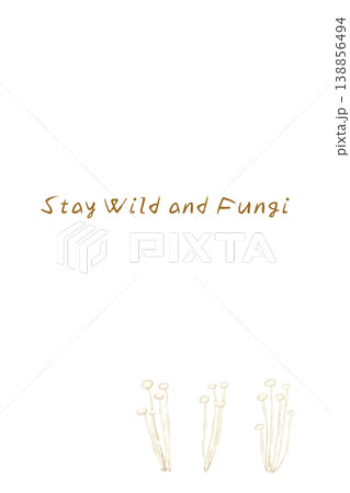 小分けエノキの縦型メッセージカードテンプレート 138856494