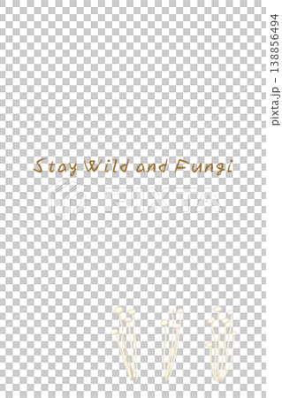 小分けエノキの縦型メッセージカードテンプレート 138856494