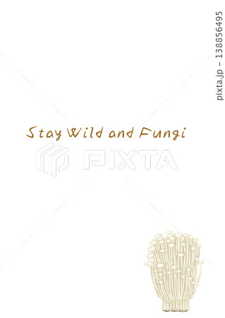 エノキ（正面）の縦型メッセージカードテンプレート 138856495