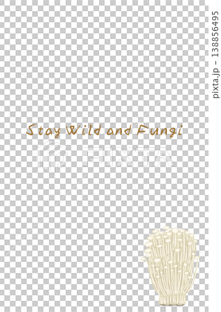 エノキ（正面）の縦型メッセージカードテンプレート 138856495