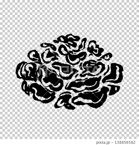 マイタケ（丸ごと・俯瞰・モノクロ） 138856582