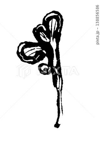 手で割いたマイタケ（単体・バリエーション・モノクロ） 138856586