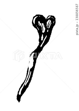 手で割いたマイタケ（単体・バリエーション・モノクロ） 138856587