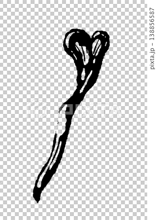 手で割いたマイタケ（単体・バリエーション・モノクロ） 138856587