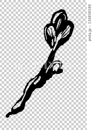 手で割いたマイタケ（単体・バリエーション・モノクロ） 138856589