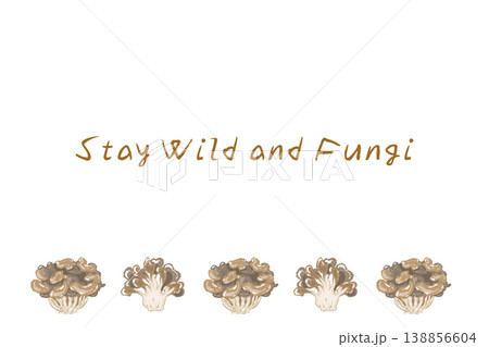 マイタケ（複数並び）の横型メニュー・カードテンプレート 138856604