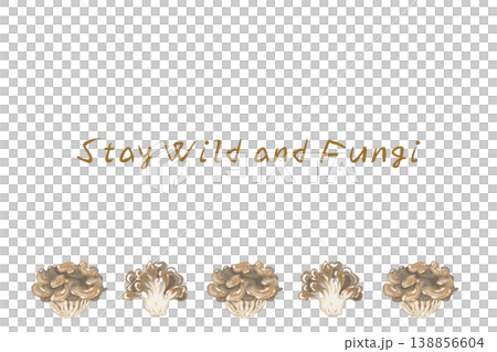 マイタケ（複数並び）の横型メニュー・カードテンプレート 138856604