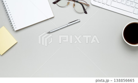 Minimal work area with stationery items and writing materials Minimal work area with stationery items and writing materials 138856665