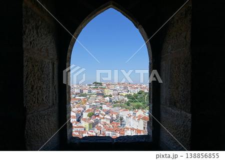 View of Historic Lisbon Old Town from Castle Lookout 138856855