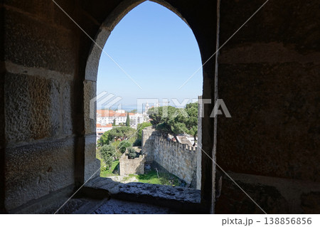 View of Historic Lisbon Old Town from Castle Lookout 138856856