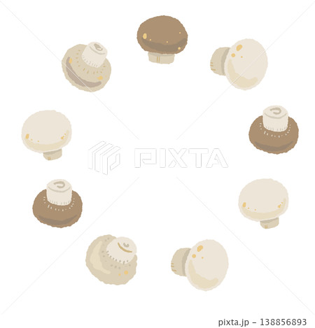 マッシュルームの丸型フレーム 138856893