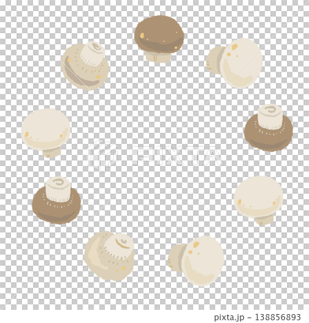 マッシュルームの丸型フレーム 138856893