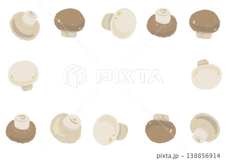 マッシュルームの長方形フレーム 138856914