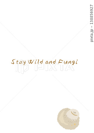 白マッシュルームの縦型メニュー・カードテンプレート 138856927