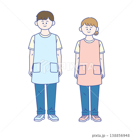 男性と女性の保育士全身イラスト 138856948