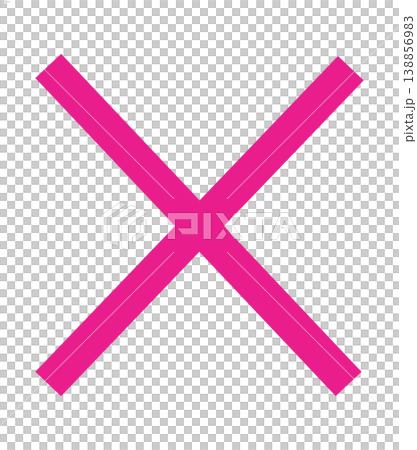 Pink X icon with transparent background. A cute, girly, and SNS-themed symbol. Pink X icon with transparent background. A cute, girly, and SNS-themed symbol. 138856983