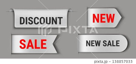 Sale and discount fabric labels set 138857033