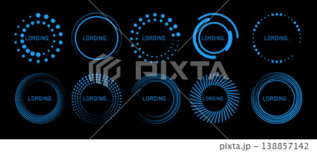 Futuristic hud interface, digital progress bars Futuristic hud interface, digital progress bars 138857142