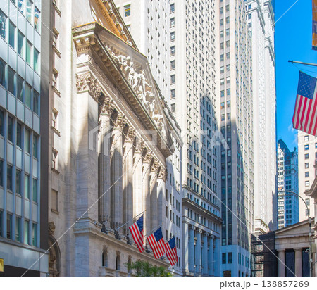New York Stock Exchange on a sunny morning New York Stock Exchange on a sunny morning 138857269