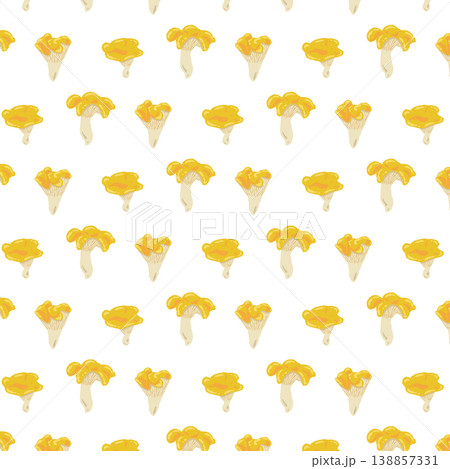 アンズタケのシームレスパターン背景イラスト 138857331