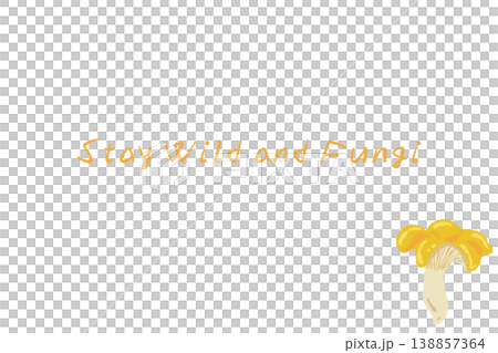 Horizontal menu/card template with hand-drawn illustration of apricot mushrooms. 138857364