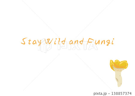 アンズタケの手描きイラスト入り横型メニュー・カードテンプレート（配置違い） 138857374