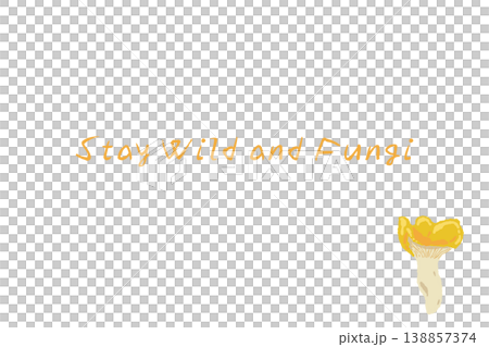 アンズタケの手描きイラスト入り横型メニュー・カードテンプレート（配置違い） 138857374