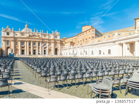 Rows of chairs in Saint Peter Square 138857517