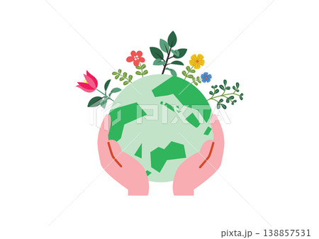 地球を持つてのイラスト 138857531