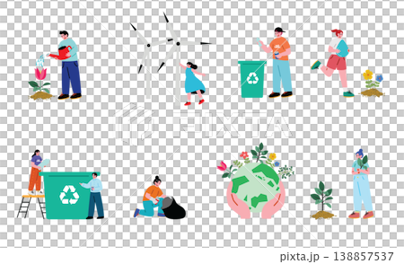 關心全球環境的人們的插圖 138857537