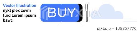 Online shopping, e-commerce, digital transactions, user interface design, cloud technology, digital marketing. Blue buy button with a cloud icon. Online shopping and e-commerce concept Online shopping, e-commerce, digital transactions, user interface design, cloud technology, digital marketing. Blue buy button with a cloud icon. Online shopping and e-commerce concept 138857770