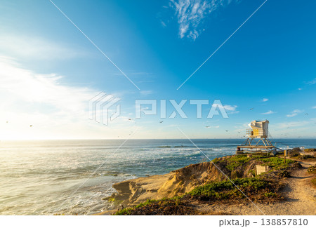 Sunset in La Jolla shore 138857810