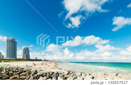 Skyscrapers by the sea in South Beach 138857817