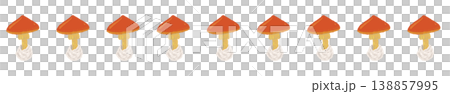 Line decoration/decorative border material featuring Amanita caesarea (mixed growth stages). 138857995