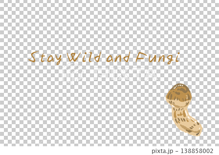 松茸の手描きイラスト入り横型メニュー・カードテンプレート 138858002