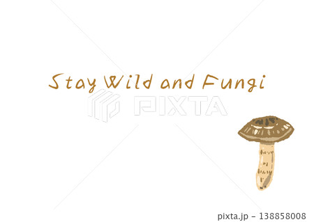 松茸（大）の手描きイラスト入り横型メニュー・カードテンプレート 138858008