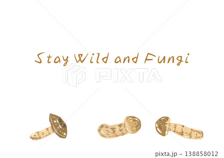 松茸（散らし配置）の横型メニュー・カードテンプレート 138858012