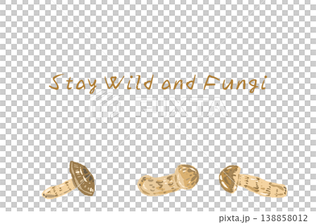 松茸（散らし配置）の横型メニュー・カードテンプレート 138858012