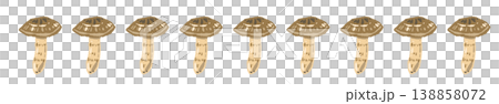 松茸（斜め配置・左向き）のライン装飾・飾り罫イラスト素材 138858072
