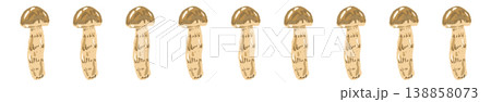 松茸（まっすぐ・整列）のライン装飾・飾り罫イラスト素材 138858073