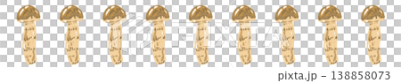 松茸（まっすぐ・整列）のライン装飾・飾り罫イラスト素材 138858073