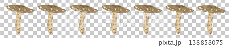 Matsutake mushroom (large, aligned) line decoration/decorative border illustration material 138858075
